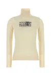 Mm6 Maison Margiela Cream Wool Sweater In Neutral