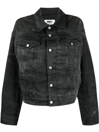 MM6 MAISON MARGIELA CREASE-EFFECT DENIM JACKET