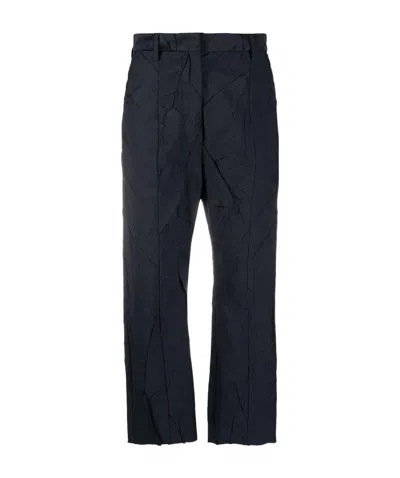 Mm6 Maison Margiela Creased Cropped Trousers In Black