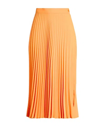 Mm6 Maison Margiela Crepe Pleated Skirt In Orange