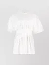 Mm6 Maison Margiela Crew-neck Cotton T-shirt Elastic Waistband In White