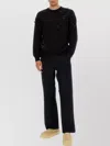 Mm6 Maison Margiela Mm6 By Maison Margiela Textured Black Wool Sweater With Relaxed Fit In Black