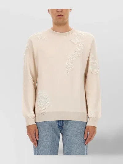 Mm6 Maison Margiela Crew Neck Distressed Sweater