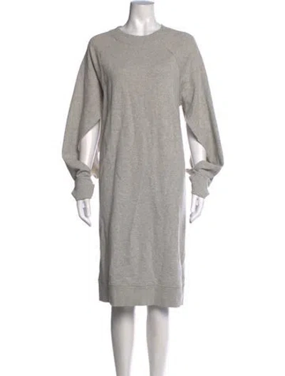 Pre-owned Mm6 Maison Margiela Crew Neck Knee-length Dress In Grey