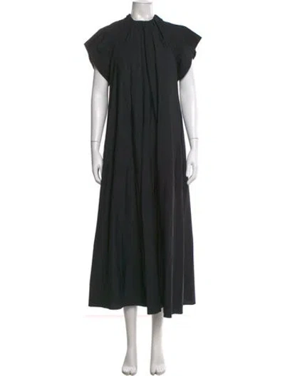 Pre-owned Mm6 Maison Margiela Crew Neck Long Dress In Black