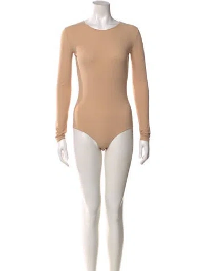 Pre-owned Mm6 Maison Margiela Crew Neck Long Sleeve Bodysuit In Neutral
