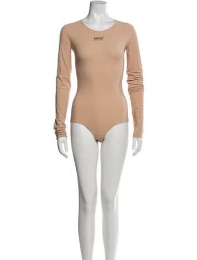 Pre-owned Mm6 Maison Margiela Crew Neck Long Sleeve Bodysuit In Neutral
