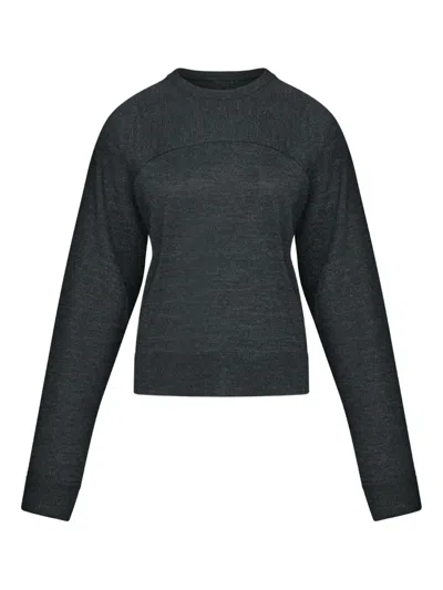 Mm6 Maison Margiela Crew-neck Long-sleeve T-shirt In Gray