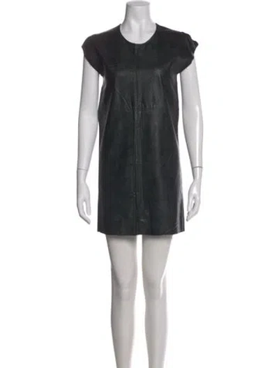 Pre-owned Mm6 Maison Margiela Crew Neck Mini Dress In Black