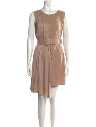 Pre-owned Mm6 Maison Margiela Crew Neck Mini Dress In Neutrals