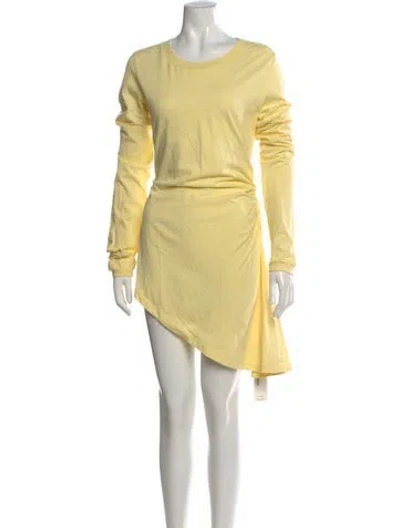 Pre-owned Mm6 Maison Margiela Crew Neck Mini Dress In Yellow