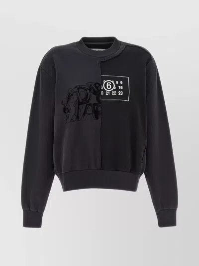 MM6 MAISON MARGIELA CREW NECK PATCHWORK SWEATSHIRT