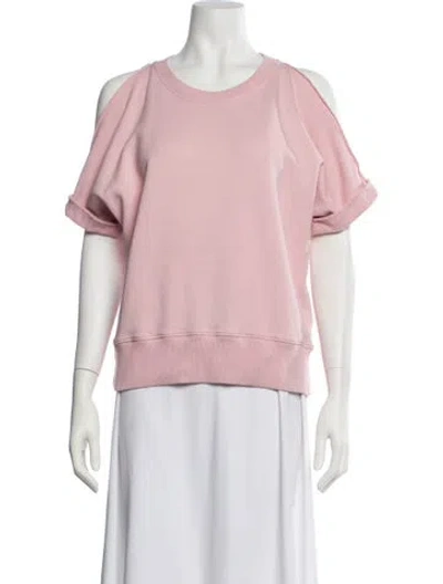 Pre-owned Mm6 Maison Margiela Crew Neck Short Sleeve Sweatshirt In Pink
