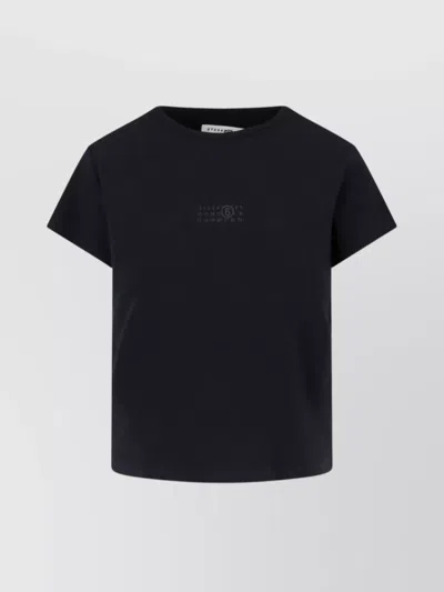 Mm6 Maison Margiela Crew Neck Short Sleeves Top In Black