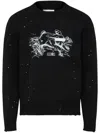Mm6 Maison Margiela White Rabbit Print Jumper In Black