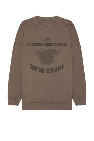 Mm6 Maison Margiela Crew Neck Sweatshirt In Brown