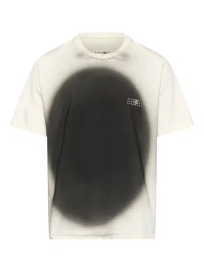 Mm6 Maison Margiela Logo Printed Crewneck T-shirt In Neutral