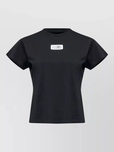 Mm6 Maison Margiela Patch Cotton T-shirt In Black