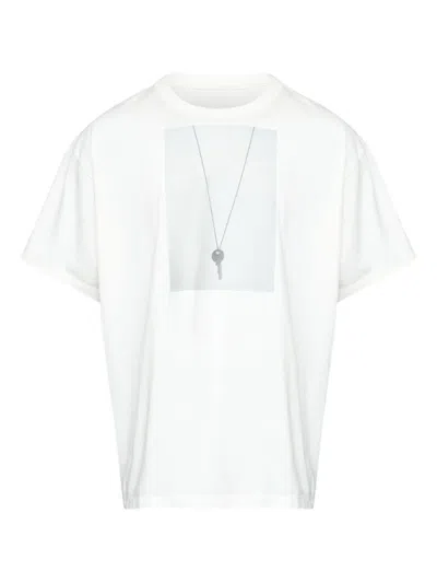 Mm6 Maison Margiela T-shirt With A Digitally Inspired Key Print On The Chest In White