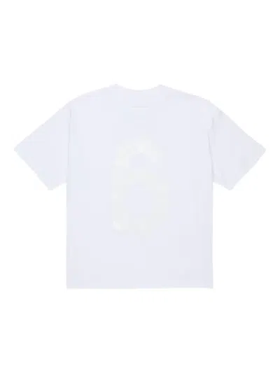Mm6 Maison Margiela Kids' T-shirt Con Stampa Frontale In White