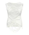 Mm6 Maison Margiela Mm6 By Maison Margiela Layered Distressed Fabric Sleeveless Top In White