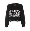 Mm6 Maison Margiela Logo Detailed Distressed Jumper In 001j