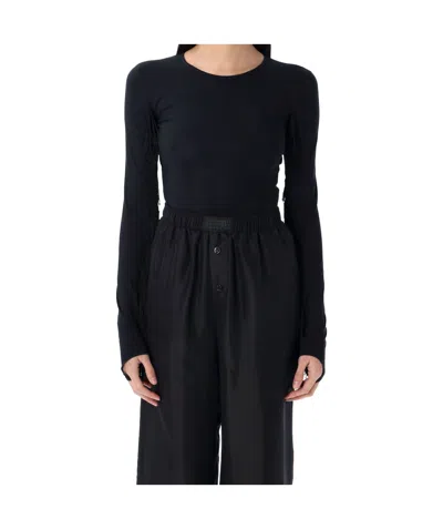 MM6 MAISON MARGIELA MM6 MAISON MARGIELA CREWNECK FRINGED TOP