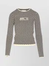 Mm6 Maison Margiela Crewneck Geometric Pattern Knitwear In White