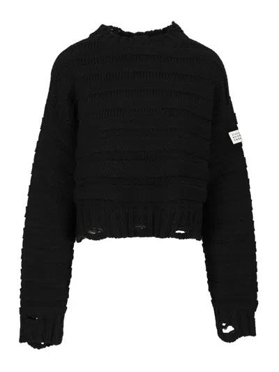 MM6 MAISON MARGIELA CREWNECK KNITWEAR BLACK