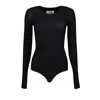 Mm6 Maison Margiela Numbers-motif Bodysuit In Black