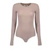 Mm6 Maison Margiela Mm6 By Maison Margiela Form-fitting Bodysuit With Long Sleeves In Browm