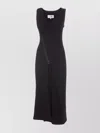 Mm6 Maison Margiela Crewneck Midi Length Sleeveless Wrap Detail Dress