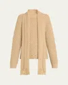 Mm6 Maison Margiela Crewneck Scarf Sweater In Neutral
