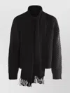 Mm6 Maison Margiela Wool Blend Sweater With Integrated Scarf In Black