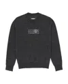 Mm6 Maison Margiela Mm6 By Maison Margiela Crewneck Sweater With Distressed Details And Unique Print In Gray