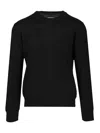 Mm6 Maison Margiela Crewneck Sweater With Patches Knitwear Black In Black