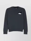 Mm6 Maison Margiela Crewneck Sweatshirt With Ribbed Cuffs And Hem In Black