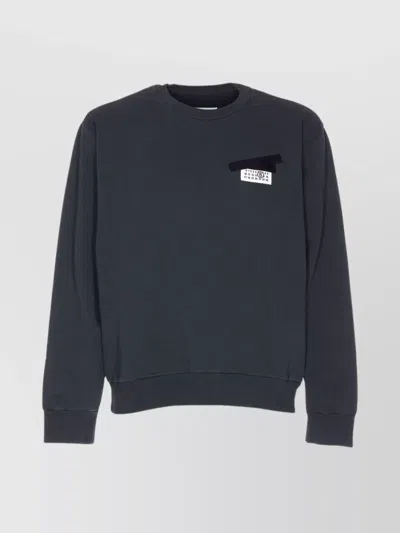 MM6 MAISON MARGIELA CREWNECK SWEATSHIRT WITH RIBBED CUFFS AND HEM