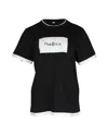 Mm6 Maison Margiela Crewneck T-shirt In Black Cotton In Black
