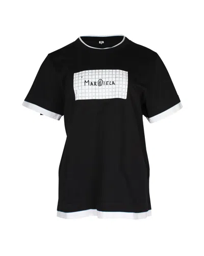 Mm6 Maison Margiela Crewneck T-shirt In Black Cotton