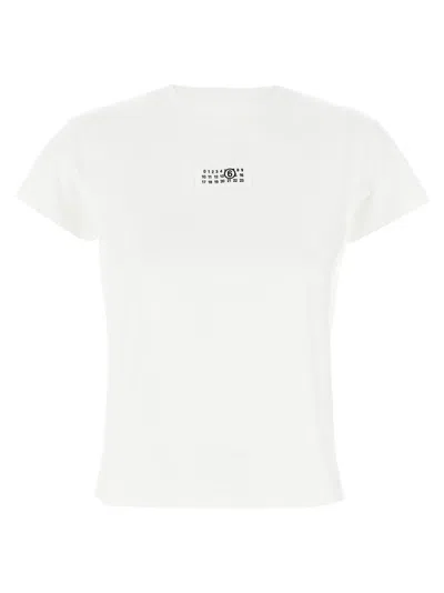 MM6 MAISON MARGIELA CREWNECK T-SHIRT WITH FRONT LOGO PATCH DETAIL
