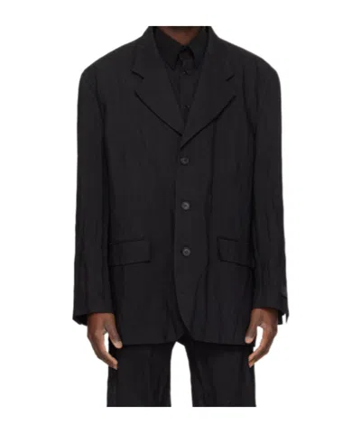 Mm6 Maison Margiela Crinkled Blazer In Black