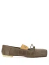 Mm6 Maison Margiela Crocodile-effect Leather Ballerina In Brown