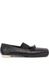 Mm6 Maison Margiela Ballerina Shoes With Bow And Crocodile Effect In Black