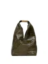 Mm6 Maison Margiela Crocodile-embossed Shoulder Bag In Green