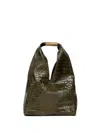 Mm6 Maison Margiela Crocodile-embossed Shoulder Bag In Green