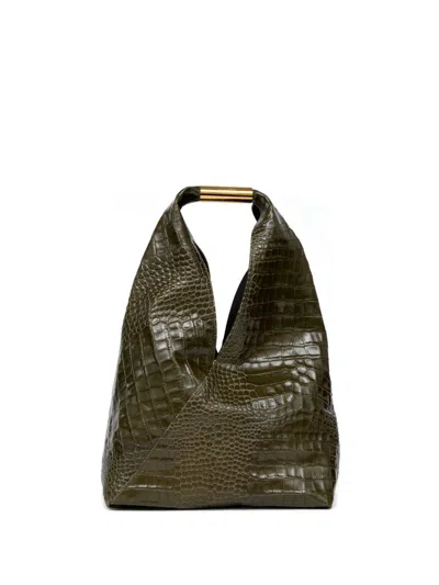 MM6 MAISON MARGIELA MM6 MAISON MARGIELA CROCODILE-EMBOSSED SHOULDER BAG