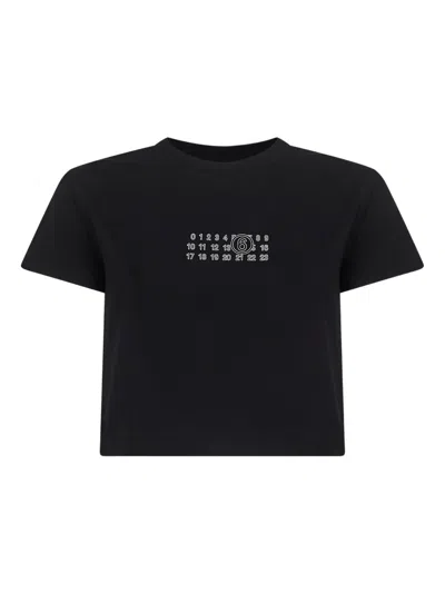 MM6 MAISON MARGIELA CROP T-SHIRT WITH NUMBER GRAPHICS