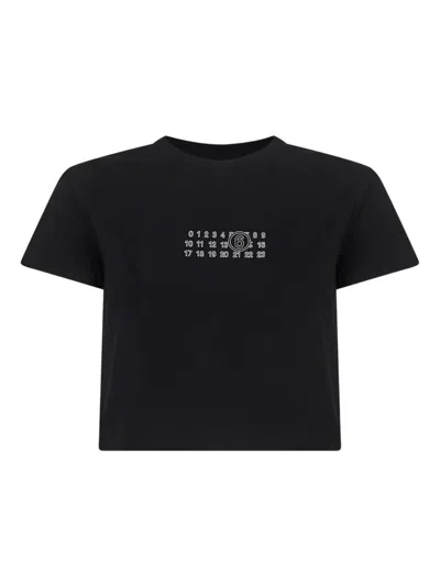 MM6 MAISON MARGIELA MM6 MAISON MARGIELA CROP T-SHIRT WITH NUMBER GRAPHICS