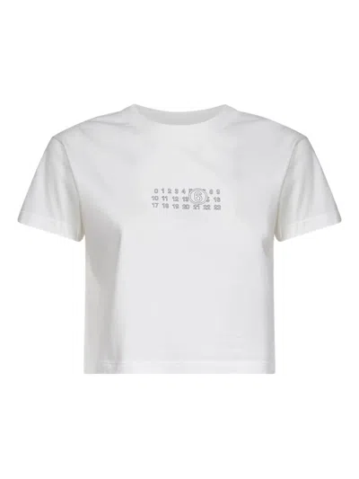 MM6 MAISON MARGIELA CROP T-SHIRT WITH NUMBER GRAPHICS